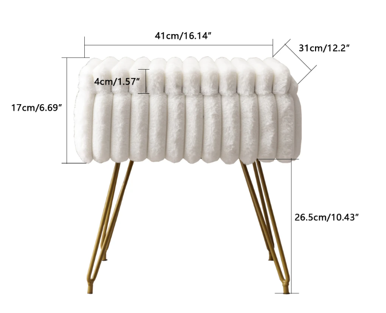 Fiora Faux Fur Vanity Stool